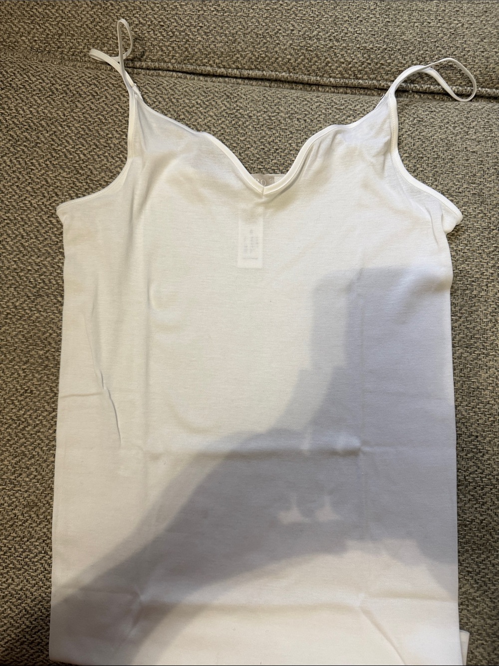 Hanro White V-Neck Silk-Blend Camisole
